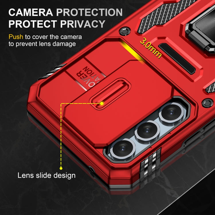 For Samsung Galaxy A54 Armor PC + TPU Camera Shield Phone Case(Red) - Galaxy Phone Cases by PMC TechLife | Online Shopping South Africa | PMC TechLife