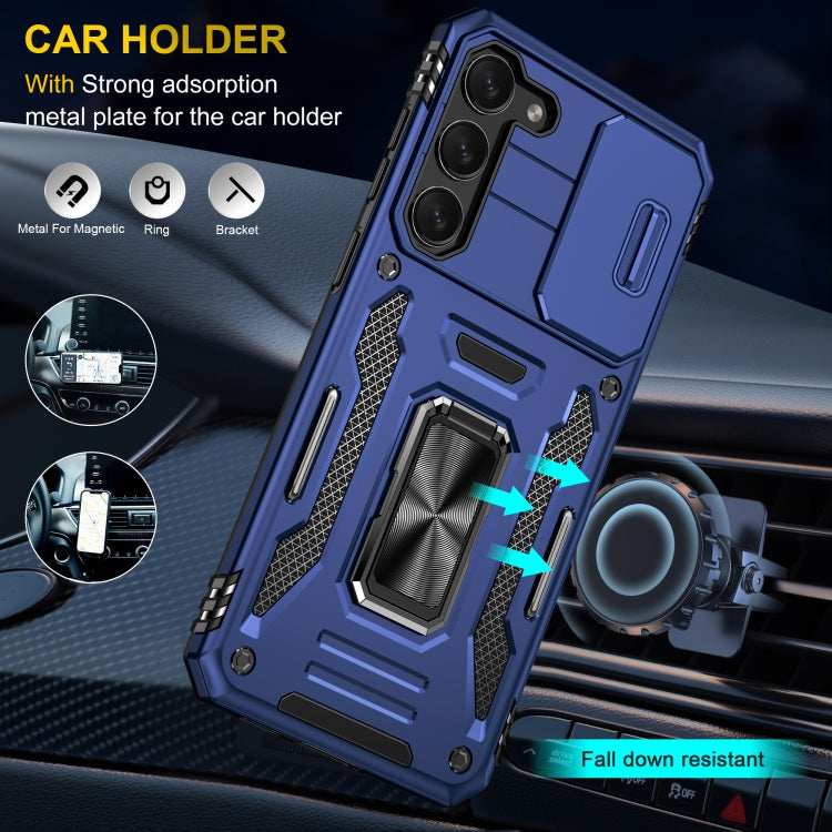 For Samsung Galaxy S24 5G Armor PC + TPU Camera Shield Phone Case(Navy Blue) - Galaxy S24 5G Cases by PMC TechLife | Online Shopping South Africa | PMC TechLife