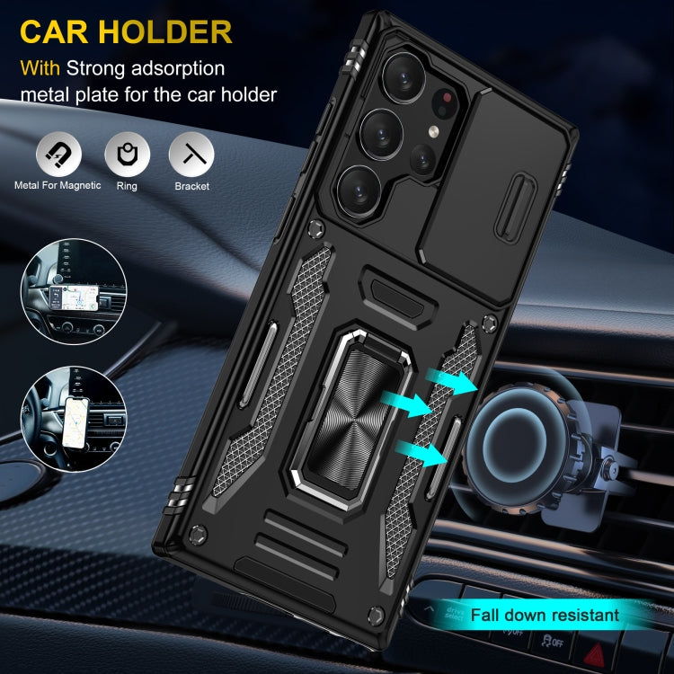 For Samsung Galaxy S24 Ultra 5G Armor PC + TPU Camera Shield Phone Case(Black) - free shipping - PMC TechLife - Order now!