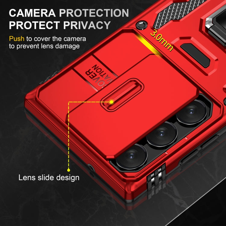 For Samsung Galaxy S24 Ultra 5G Armor PC + TPU Camera Shield Phone Case(Red) - Galaxy S24 Ultra 5G Cases by PMC TechLife | Online Shopping South Africa | PMC TechLife