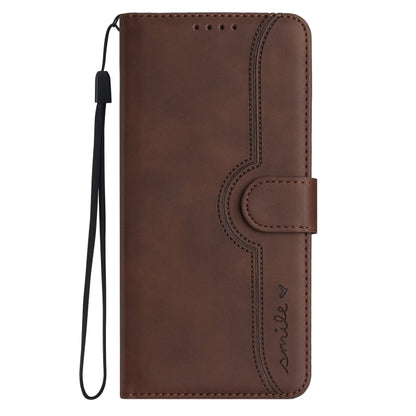 For Huawei Pura 70 Heart Pattern Skin Feel Leather Phone Case(Brown) - Huawei Cases by PMC Jewellery | Online Shopping South Africa | PMC Jewellery | Buy Now Pay Later Mobicred