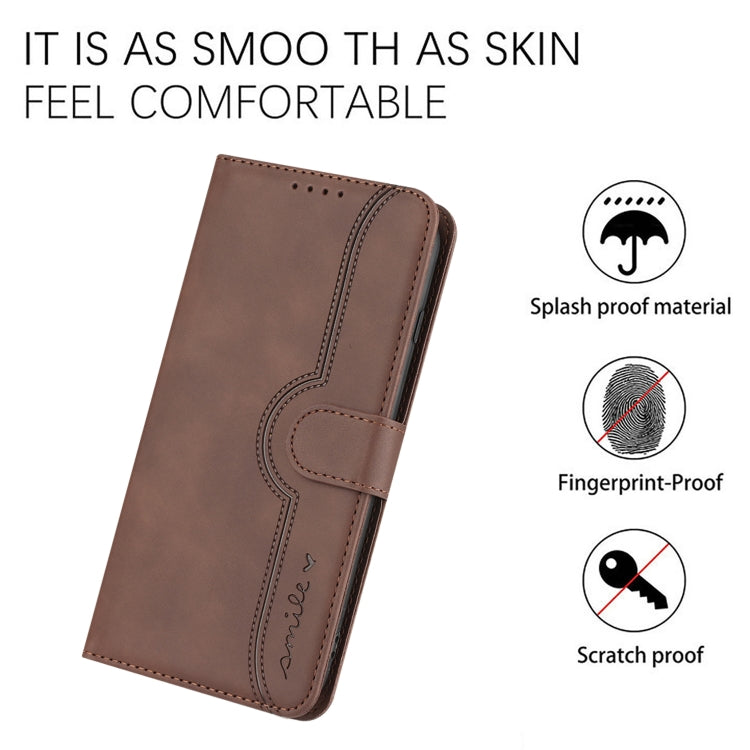 For Huawei Pura 70 Heart Pattern Skin Feel Leather Phone Case(Brown) - Huawei Cases by PMC Jewellery | Online Shopping South Africa | PMC Jewellery | Buy Now Pay Later Mobicred