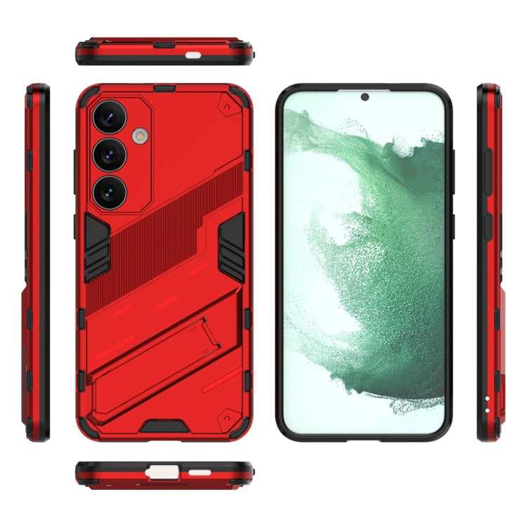 For Samsung Galaxy S24+ 5G Punk Armor 2 in 1 PC + TPU Shockproof Phone Case with Invisible Holder(Red) - Galaxy S24+ 5G Cases by PMC Jewellery | Online Shopping South Africa | PMC Jewellery