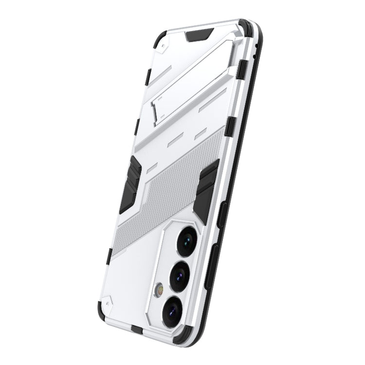 For Samsung Galaxy S24+ 5G Punk Armor 2 in 1 PC + TPU Shockproof Phone Case with Invisible Holder(White) - Galaxy S24+ 5G Cases by PMC Jewellery | Online Shopping South Africa | PMC Jewellery