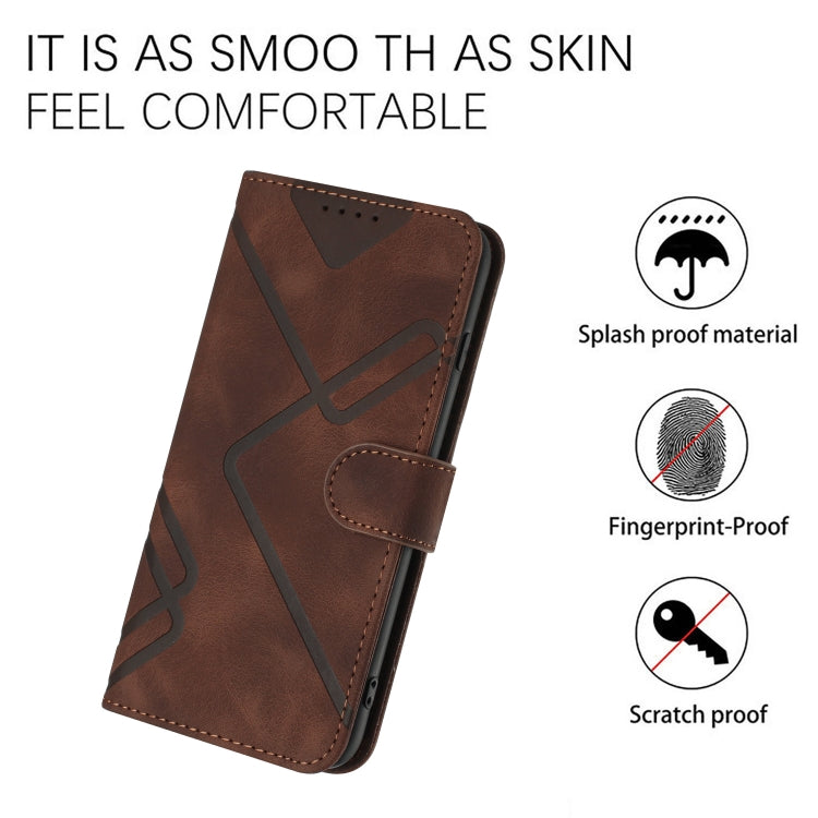 For Huawei Pura 70 Pro/70 Pro+ Line Pattern Skin Feel Leather Phone Case(Coffee) - free shipping - PMC Jewellery - Order now!