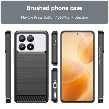 For Xiaomi Redmi K70 Pro Brushed Texture Carbon Fiber TPU Phone Case(Black) - K70 Pro Cases by PMC Jewellery | Online Shopping South Africa | PMC Jewellery | Buy Now Pay Later Mobicred