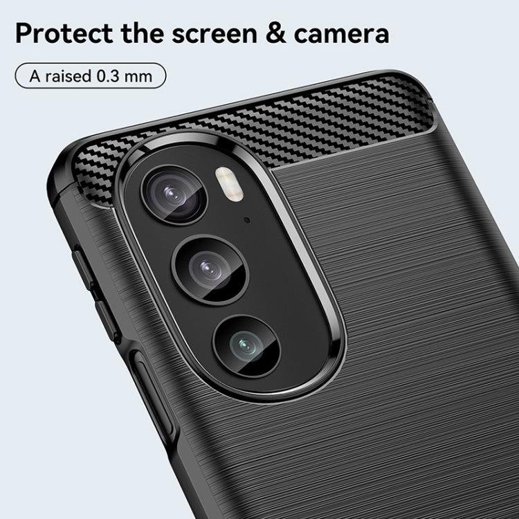 For Motorola Edge+ 2022 Brushed Texture Carbon Fiber TPU Phone Case(Black) - Motorola Cases by PMC Jewellery | Online Shopping South Africa | PMC Jewellery | Buy Now Pay Later Mobicred