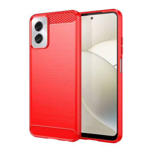 For Motorola Moto G Power 2024 Brushed Texture Carbon Fiber TPU Phone Case(Red) - Motorola Cases by PMC Jewellery | Online Shopping South Africa | PMC Jewellery | Buy Now Pay Later Mobicred