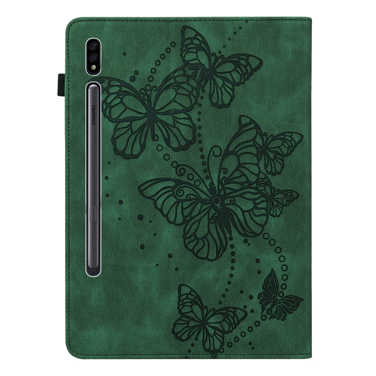 For Samsung Galaxy Tab S9 Embossed Butterfly Pattern Leather Tablet Case(Green) - Galaxy Tab S9 Cases by PMC Jewellery | Online Shopping South Africa | PMC Jewellery | Buy Now Pay Later Mobicred