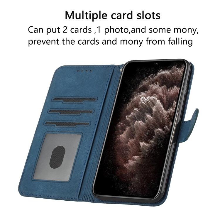 For iPhone 16 Pro Max Cubic Skin Feel Flip Leather Phone Case(Blue) - iPhone 16 Pro Max Cases by PMC TechLife | Online Shopping South Africa | PMC TechLife | Buy Now Pay Later Mobicred