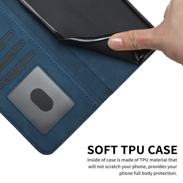 For iPhone 16 Pro Max Cubic Skin Feel Flip Leather Phone Case(Blue) - iPhone 16 Pro Max Cases by PMC TechLife | Online Shopping South Africa | PMC TechLife | Buy Now Pay Later Mobicred