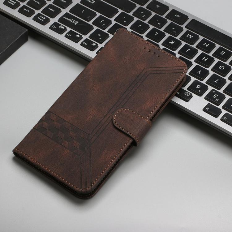 For iPhone 17 Air Cubic Skin Feel Flip Leather Phone Case(Brown) - free shipping - PMc TechLife - Order now!