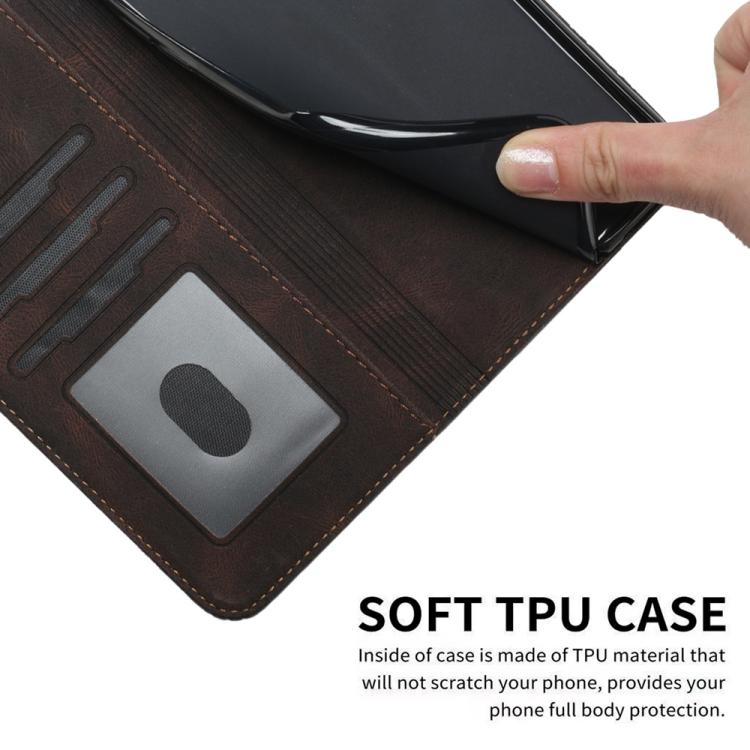 For iPhone 17 Air Cubic Skin Feel Flip Leather Phone Case(Brown) - free shipping - PMc TechLife - Order now!