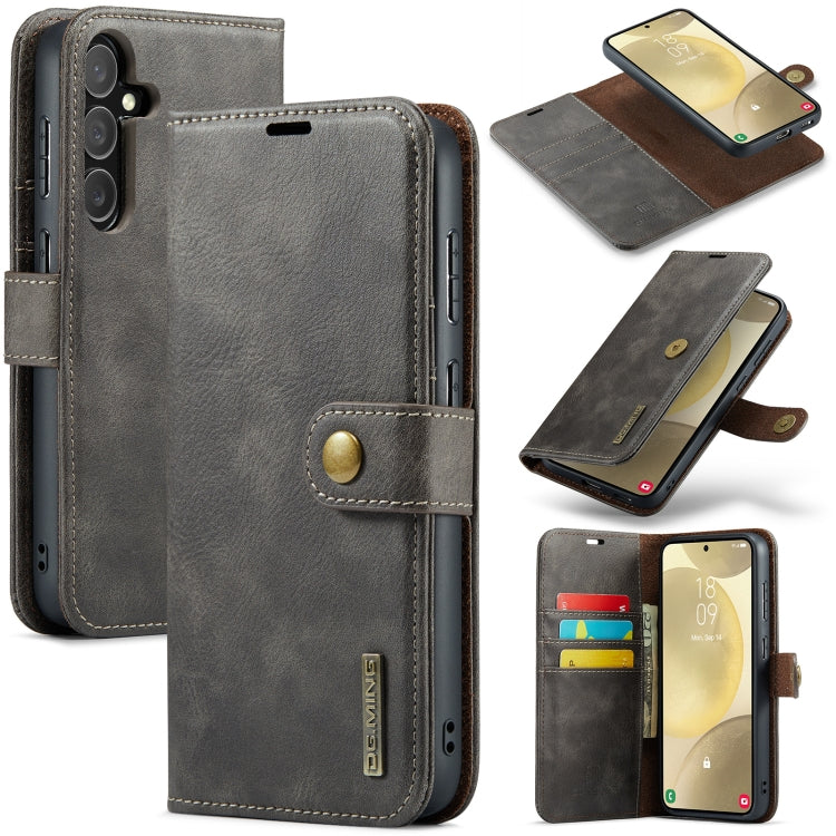 For Samsung Galaxy S24 5G DG.MING Crazy Horse Texture Detachable Magnetic Leather Case(Grey) - Galaxy S24 5G Cases by DG.MING | Online Shopping South Africa | PMC Jewellery | Buy Now Pay Later Mobicred