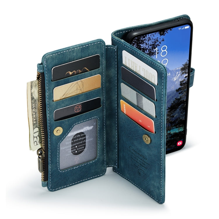 For Samsung Galaxy A25 4G CaseMe C30 Card Slots Zipper Wallet Leather Phone Case(Blue) - Galaxy Phone Cases by CaseMe | Online Shopping South Africa | PMC Jewellery