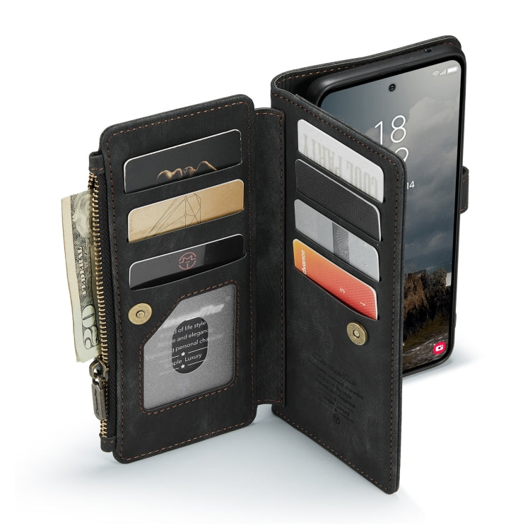 For Samsung Galaxy A55 5G CaseMe C30 Card Slots Zipper Wallet Leather Phone Case(Black) - Galaxy Phone Cases by CaseMe | Online Shopping South Africa | PMC Jewellery | Buy Now Pay Later Mobicred