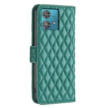 For Motorola Edge 40 Neo Diamond Lattice Wallet Flip Leather Phone Case(Green) - Motorola Cases by PMC Jewellery | Online Shopping South Africa | PMC Jewellery | Buy Now Pay Later Mobicred