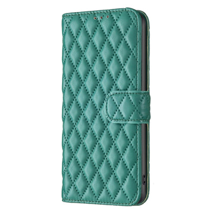 For Motorola Moto G Play 2024 Diamond Lattice Wallet Flip Leather Phone Case(Green) - Motorola Cases by PMC Jewellery | Online Shopping South Africa | PMC Jewellery | Buy Now Pay Later Mobicred