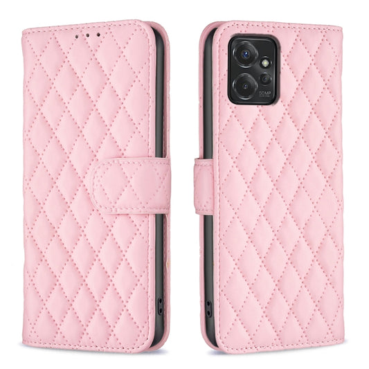 For Motorola Moto G Power 5G 2024 Diamond Lattice Wallet Flip Leather Phone Case(Pink) - Motorola Cases by PMC Jewellery | Online Shopping South Africa | PMC Jewellery | Buy Now Pay Later Mobicred