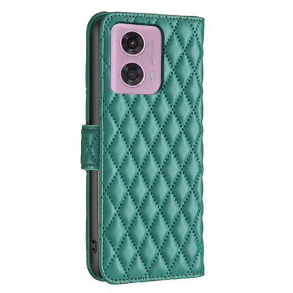 For Motorola Moto G24 Diamond Lattice Wallet Flip Leather Phone Case(Green) - Motorola Cases by PMC Jewellery | Online Shopping South Africa | PMC Jewellery | Buy Now Pay Later Mobicred