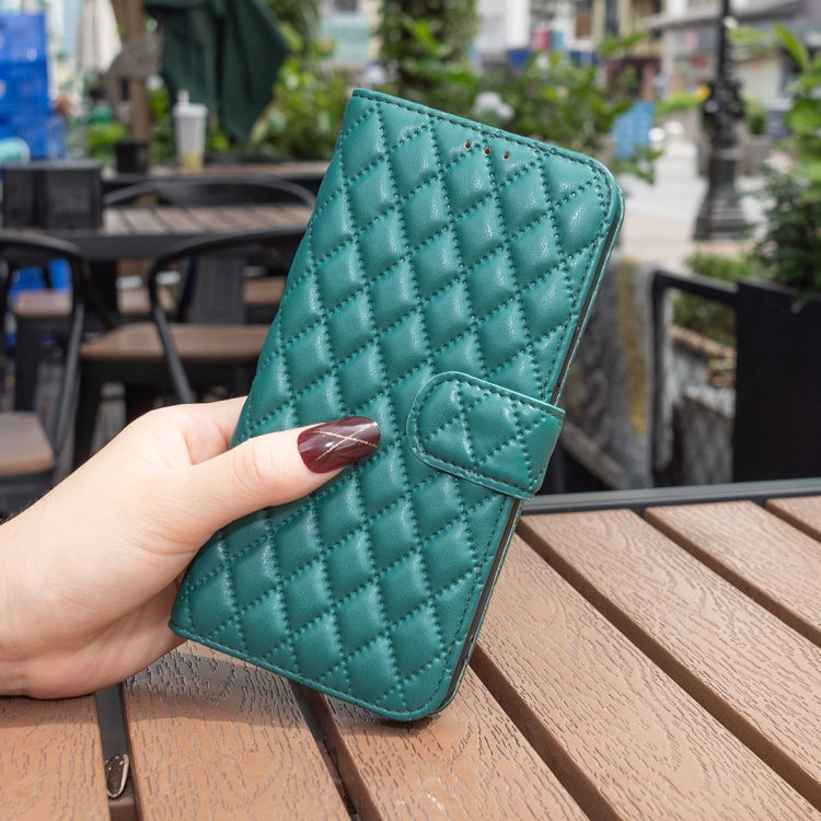 For Motorola Edge 50 Pro 5G Diamond Lattice Wallet Flip Leather Phone Case(Green) - Motorola Cases by PMC Jewellery | Online Shopping South Africa | PMC Jewellery | Buy Now Pay Later Mobicred