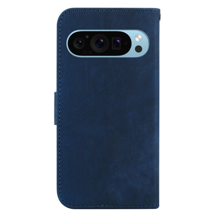 For Google Pixel 9 Pro Little Tiger Embossed Leather Phone Case(Dark Blue) - Google Cases by PMC Jewellery | Online Shopping South Africa | PMC Jewellery | Buy Now Pay Later Mobicred