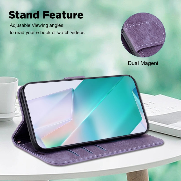 For Google Pixel 9 Little Tiger Embossed Leather Phone Case(Purple) - Google Cases by PMC TechLife | Online Shopping South Africa | PMC TechLife | Buy Now Pay Later Mobicred