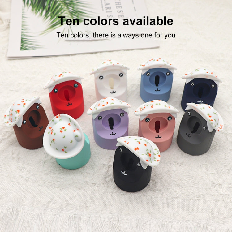 For Apple Watch Series Hat Bear Shaped Silicone Charging Base(Purple) - Charger / Holder by PMC TechLife | Online Shopping South Africa | PMC TechLife | Buy Now Pay Later Mobicred