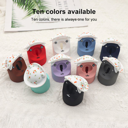 For Apple Watch Series Hat Bear Shaped Silicone Charging Base(Dark Blue) - Charger / Holder by PMC Jewellery | Online Shopping South Africa | PMC Jewellery | Buy Now Pay Later Mobicred