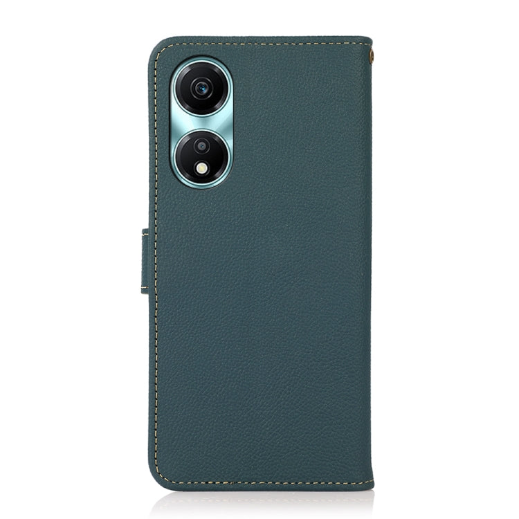 For Honor X5 Plus KHAZNEH Custer Genuine Leather RFID Phone Case(Green) - Honor Cases by PMC TechLife | Online Shopping South Africa | PMC TechLife | Buy Now Pay Later Mobicred