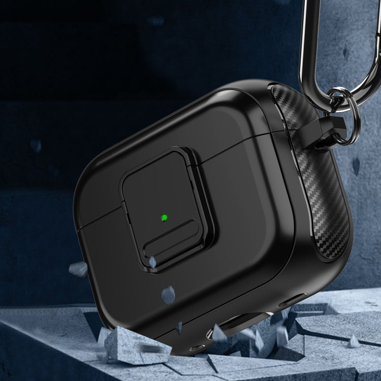 For AirPods Pro 2 TPU + PC Wireless Earphones Case with Magnetic Switch(Black) - For AirPods Pro 2 by PMC Jewellery | Online Shopping South Africa | PMC Jewellery | Buy Now Pay Later Mobicred