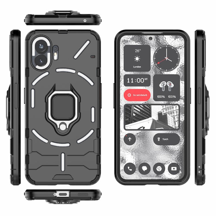 For Nothing Phone 2 Shockproof PC + TPU Holder Phone Case(Black) - Nothing Cases by PMC TechLife | Online Shopping South Africa | PMC TechLife | Buy Now Pay Later Mobicred