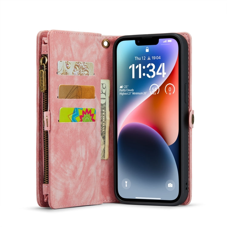 For iPhone 15 CaseMe 008 Detachable Multifunctional Leather Phone Case(Pink) - iPhone 15 Cases by CaseMe | Online Shopping South Africa | PMC Jewellery | Buy Now Pay Later Mobicred