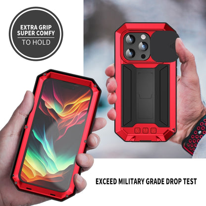 For iPhone 15 Pro Max R-JUST Sliding Camera Life Waterproof Holder Phone Case(Red) - iPhone 15 Pro Max Cases by R-JUST | Online Shopping South Africa | PMC Jewellery