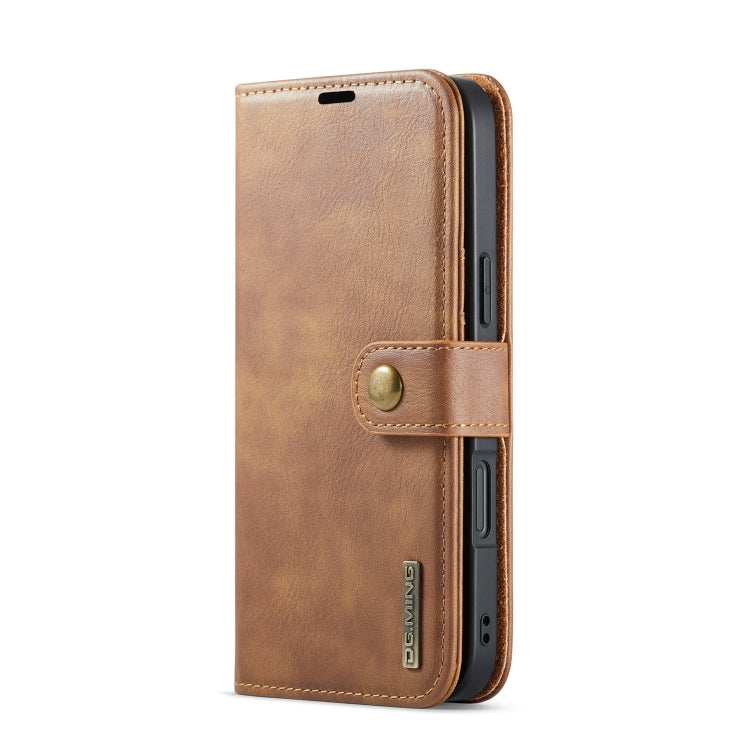 For iPhone 16 DG.MING Crazy Horse Texture Detachable Magnetic Leather Phone Case(Brown) - iPhone 16 Cases by DG.MING | Online Shopping South Africa | PMC Jewellery | Buy Now Pay Later Mobicred