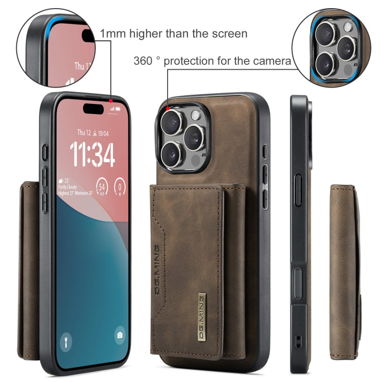 For iPhone 16 Pro Max DG.MING M2 Series 3-Fold Card Bag Wallet Leather Phone Case(Coffee) - iPhone 16 Pro Max Cases by DG.MING | Online Shopping South Africa | PMC Jewellery | Buy Now Pay Later Mobicred