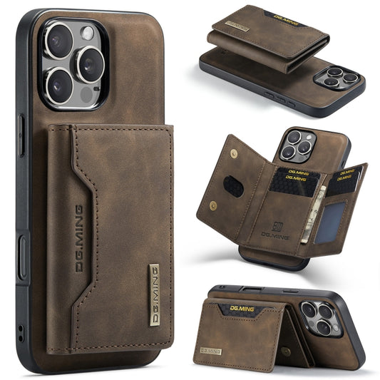 For iPhone 16 Pro DG.MING M2 Series 3-Fold Card Bag Wallet Leather Phone Case(Coffee) - iPhone 16 Pro Cases by DG.MING | Online Shopping South Africa | PMC Jewellery | Buy Now Pay Later Mobicred