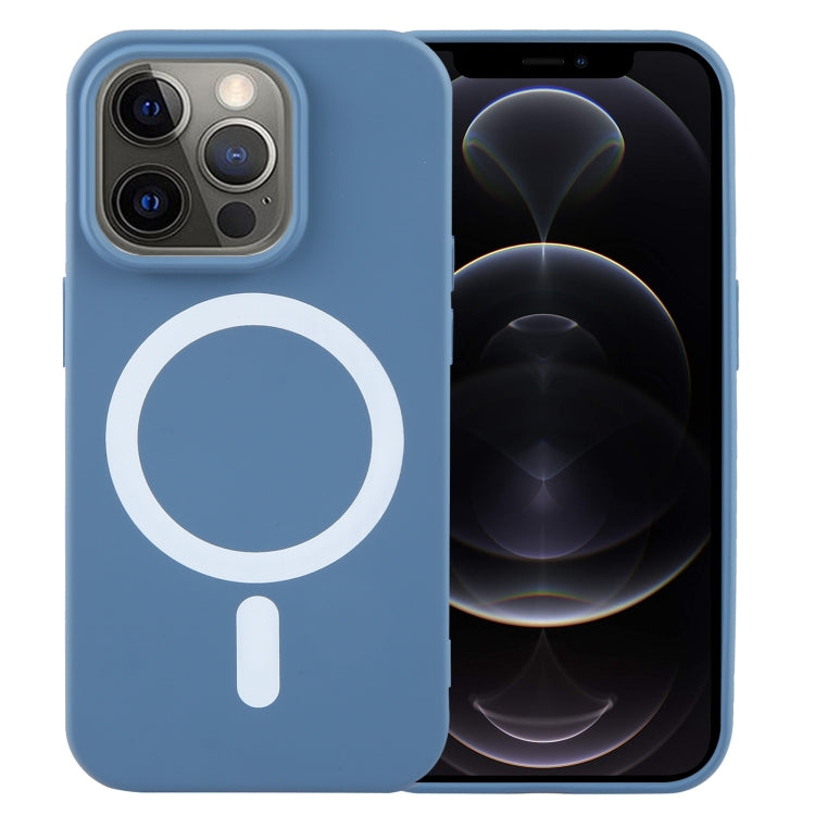 For iPhone 12 Pro MagSafe Liquid Silicone Phone Case(Blue) - iPhone 12 / 12 Pro Cases by PMC TechLife | Online Shopping South Africa | PMC TechLife
