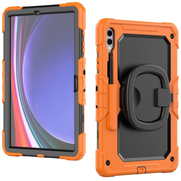 For Samsung Galaxy Tab S9+ / S10+ D Type Silicone Hybrid PC Tablet Case with Handle Holder(Orange) - Galaxy Tab S9+ Cases by PMC Jewellery | Online Shopping South Africa | PMC Jewellery | Buy Now Pay Later Mobicred