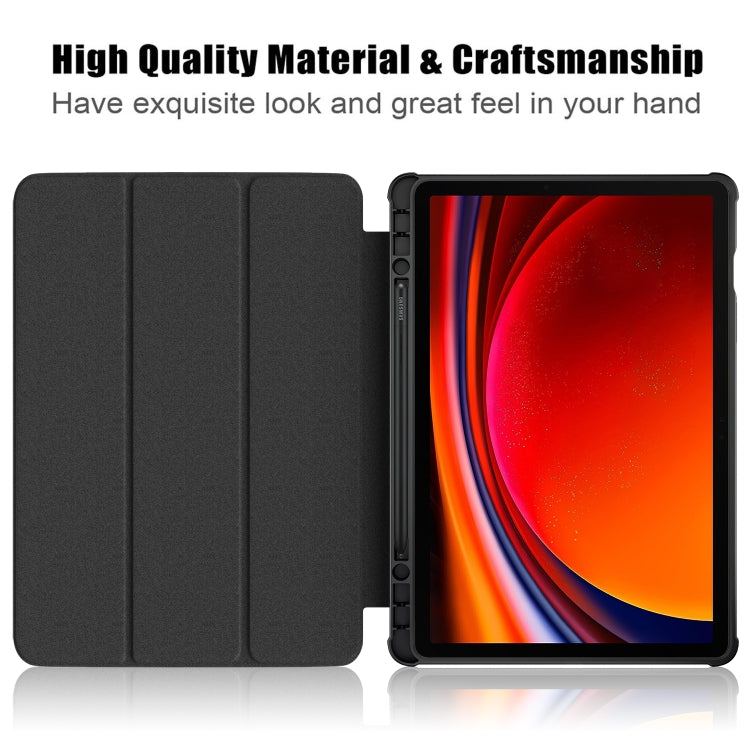 For Samsung Galaxy Tab S9 Acrylic 3-folding Painted Smart Leather Tablet Case(Graffiti) - Galaxy Tab S9 Cases by PMC Jewellery | Online Shopping South Africa | PMC Jewellery | Buy Now Pay Later Mobicred