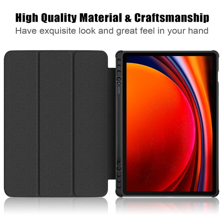 For Samsung Galaxy Tab S9+ Acrylic 3-folding Painted Smart Leather Tablet Case(Big Eyes ME) - Galaxy Tab S9+ Cases by PMC Jewellery | Online Shopping South Africa | PMC Jewellery | Buy Now Pay Later Mobicred