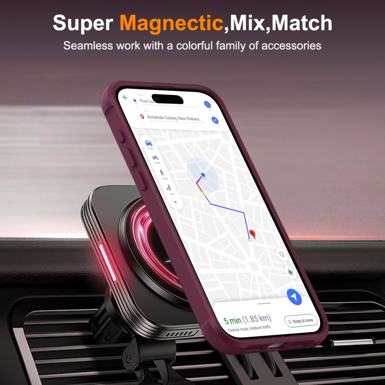 For iPhone 15 Pro MagSafe Magnetic Rotating Holder Phone Case(Wine Red) - iPhone 15 Pro Cases by PMC Jewellery | Online Shopping South Africa | PMC Jewellery