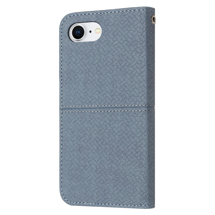 For iPhone SE 2024 Woven Texture Stitching Magnetic Leather Phone Case(Grey) - More iPhone Cases by PMC Jewellery | Online Shopping South Africa | PMC Jewellery | Buy Now Pay Later Mobicred