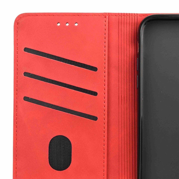 For iPhone 16 Skin Feel Splicing Leather Phone Case(Red) - iPhone 16 Cases by PMC Jewellery | Online Shopping South Africa | PMC Jewellery | Buy Now Pay Later Mobicred