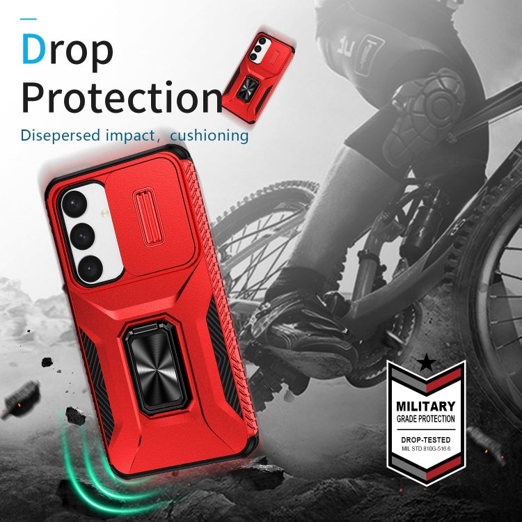 For Samsung Galaxy S24 5G / S25 5G Sliding Camshield Holder Phone Case(Red) - Galaxy S24 5G Cases by PMC Jewellery | Online Shopping South Africa | PMC Jewellery | Buy Now Pay Later Mobicred