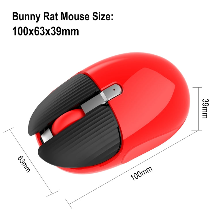 HXSJ M106 2.4GHZ 1600dpi Single-mode Wireless Mouse USB Rechargeable(Red) - Wireless Mice by HXSJ | Online Shopping South Africa | PMC Jewellery | Buy Now Pay Later Mobicred