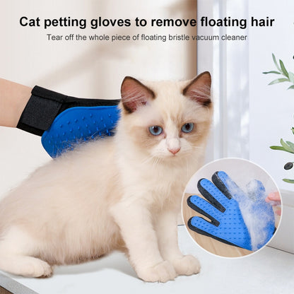 Rubber Cat Grooming Gloves Pet Cleaning Hair Brushes Bathing Supplies, Spec:Left-Blue - Brushes & Combs by PMC Jewellery | Online Shopping South Africa | PMC Jewellery