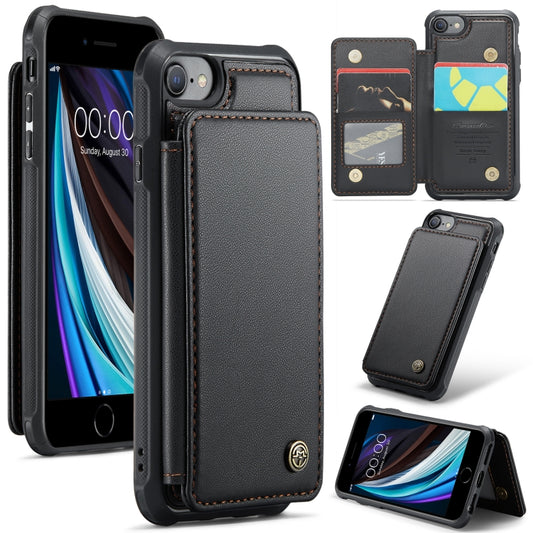 For iPhone SE 2022 / SE 2020 CaseMe C22 Card Slots Holder RFID Anti-theft Phone Case(Black) - iPhone SE 2022 / 2020 / 8 / 7 Cases by CaseMe | Online Shopping South Africa | PMC Jewellery | Buy Now Pay Later Mobicred