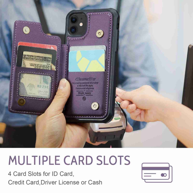 For iPhone 11 CaseMe C22 Card Slots Holder RFID Anti-theft Phone Case(Purple) - iPhone 11 Cases by CaseMe | Online Shopping South Africa | PMC Jewellery | Buy Now Pay Later Mobicred