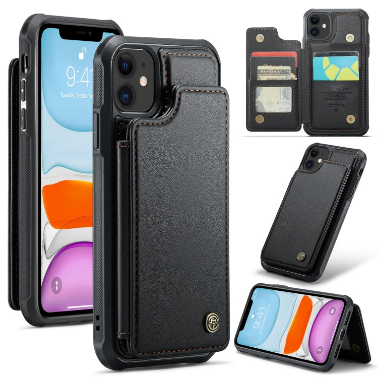 For iPhone 11 CaseMe C22 Card Slots Holder RFID Anti-theft Phone Case(Black) - iPhone 11 Cases by CaseMe | Online Shopping South Africa | PMC Jewellery | Buy Now Pay Later Mobicred